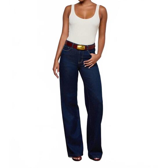 NEW L'AGENCE clayton high rise wide leg jeans in koval